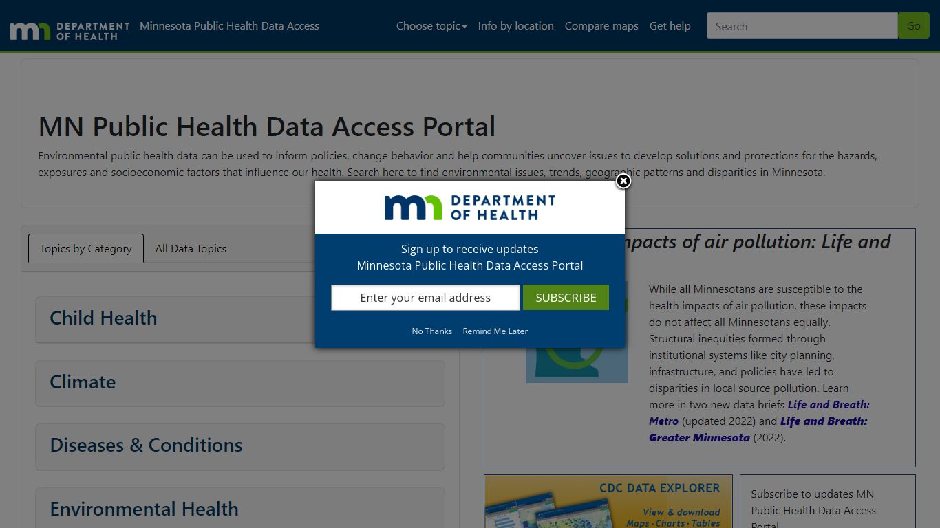 MN Public Health Data Access Home - MN Data