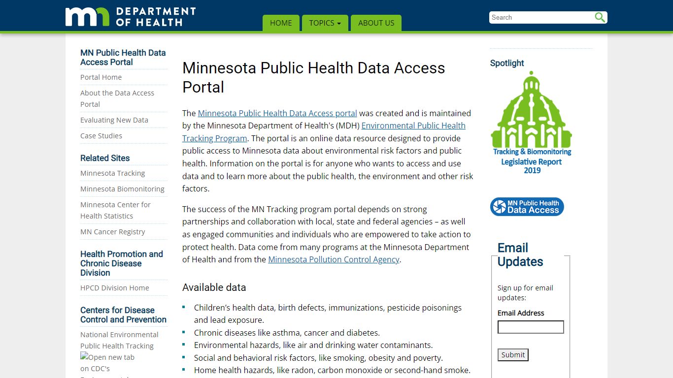 Minnesota Public Health Data Access Portal